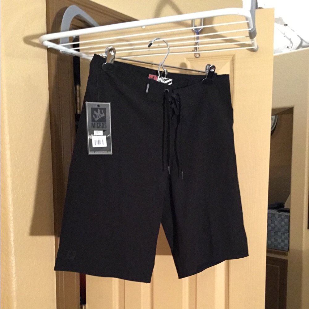 Black MICROS Board shorts size 16 93% polyester 7%
